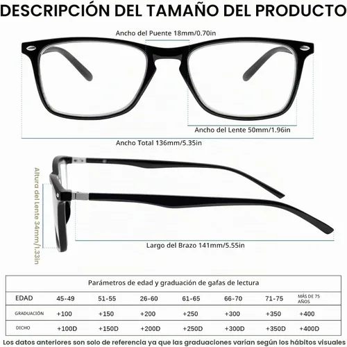 Vista 2 de Paquete de 3 lentes de lectura progresivos multienfoque para hombres y mujeres, bloqueo de luz azul, bisagras de resorte, lectores de computadora