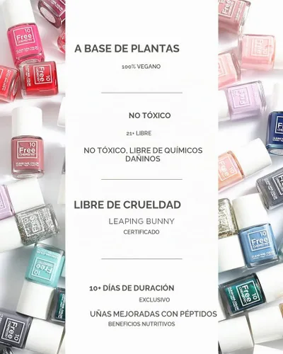 Vista 4 de Esmalte de uñas libre de tóxicos de 10+ Free Life - Red Ruby Beauty Belleza de rubí rojo
