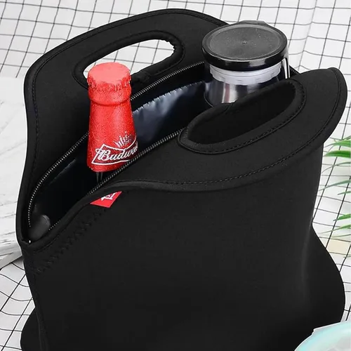 Vista 3 de Bolsa de almuerzo aislada, bolsa térmica impermeable para el trabajo, la oficina y la escuela Double Layer Leakproof Neoprene, Easy-Clean