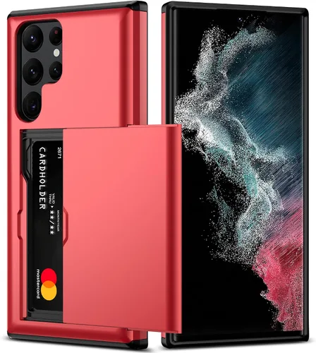 Vista 20 de Nvollnoe Funda para Samsung S22 con tarjetero 5G de 6.1 pulgadas, delgada, de doble capa, resistente, protector para Galaxy S22, funda con ranura
