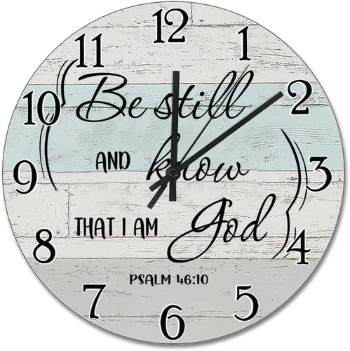 Vista 10 de Trust in the Lord With All Your Heart - Reloj de pared con versículo bíblico – Arte de cita religiosa de madera cristiana inspiradora – Madera