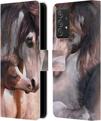 Vista 391 de Head Case Designs Officially Licensed Laurie Prindle A Morgan Christmas Western Stallion Leather Wallet Case Compatible with Samsung Galaxy A07 4G