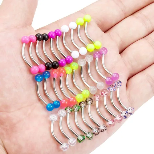 Vista 3 de SCERRING Piercing de acero inoxidable 16G y 14G con forma de serpiente y ojos de serpiente, anillos para pezones, piercing para joyería, 0.55
