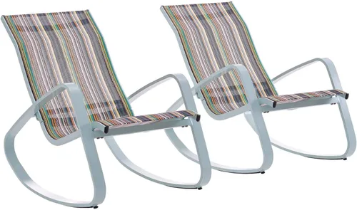 Vista 9 de Modway EEI-3180-WHI-WHI-SET - Juego de 2 sillas mecedoras de malla para patio al aire libre, color blanco