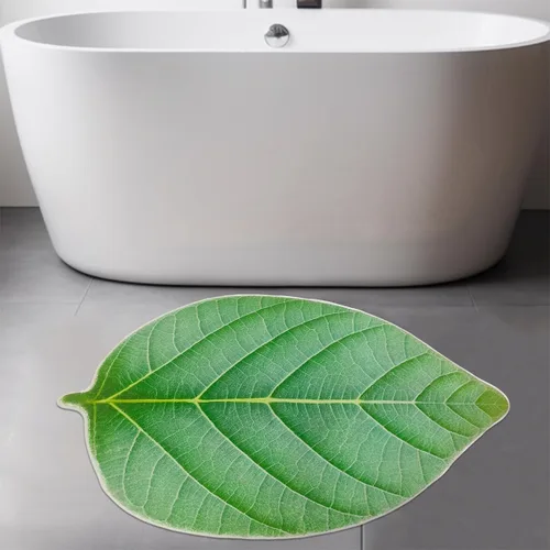 Vista 7 de Alfombra de baño verde bonita alfombra de baño antideslizante para baño, alfombra de baño esponjosa para plantas, alfombra verde menta moderna