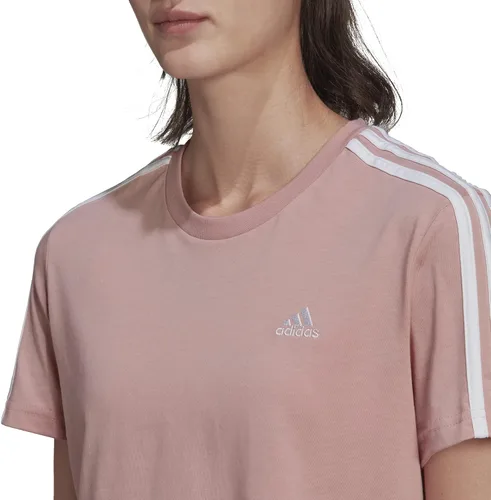 Vista 3 de adidas Camiseta corta de 3 rayas Essentials para mujer Negro-blanco