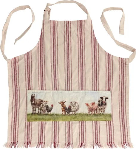 Vista 10 de Primitives by Kathy Homestead - Delantal para conservas, 100% algodón, diseño ilustrado a mano, cuello y cintura ajustables, lavable a máquina, verde