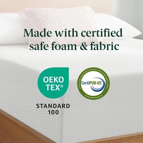 Vista 7 de Zinus 10 Inch Twin Green Tea Memory Foam Mattress, Medium Firm Feel Blanco
