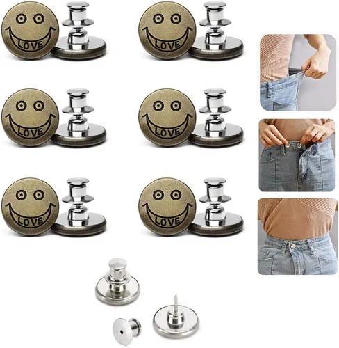 Vista 7 de 6 botones instantáneos de ajuste perfecto, ajuste instantáneo, botones de repuesto de jeans, botón extraíble para jeans sueltos, botones sin coser