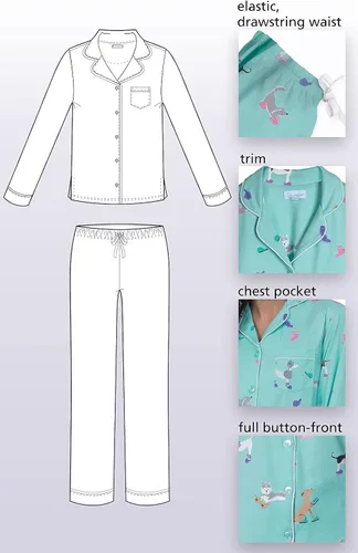 Vista 6 de PajamaGram Women's Sleepwear - Soft Pajamas for Women, 100% Cotton