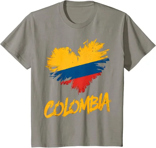 Vista 28 de Camiseta con la bandera del corazón de Colombia