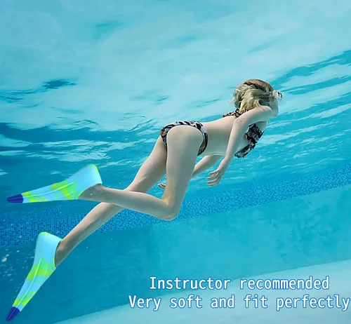 Vista 6 de Aletas de Natación para Niños, Aletas Cortas Cómodas para Natación de Vueltas y Entrenamiento para Niños, Niñas, Niños, Principiantes