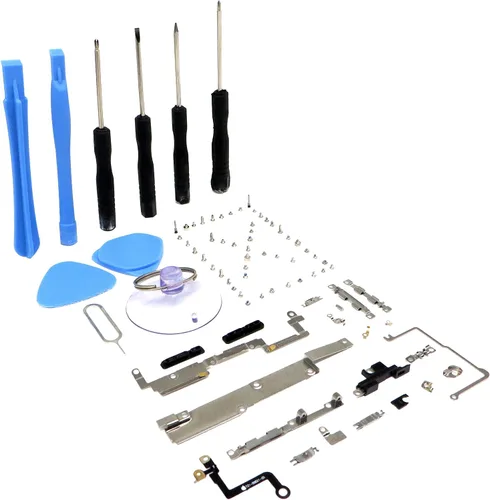 Vista 11 de Piezas internas de la cubierta de la placa de metal para el iPhone 5, reemplazo del soporte incluye juego completo de tornillos y kit