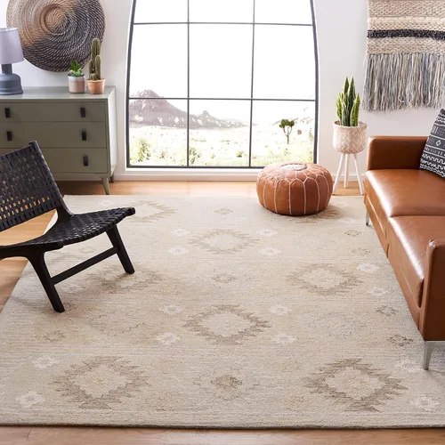 Vista 8 de SAFAVIEH Capri Collection - Alfombra de pasillo, 2 pies 3 pulgadas x 9 pies, color beige, lana hecha a mano, ideal para zonas de alto tráfico