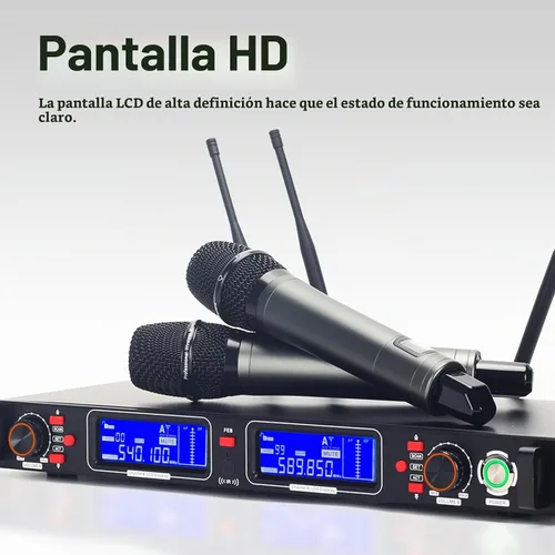 Vista 8 de Micrófonos inalámbricos de largo alcance UHF de doble canal