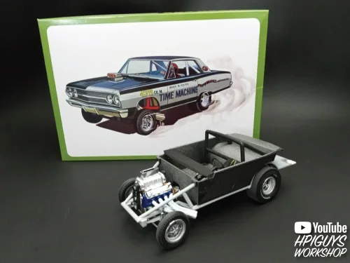 Vista 9 de AMT 1965 Chevy Chevelle AWB Time Machine 1:25 Kit de modelo a escala
