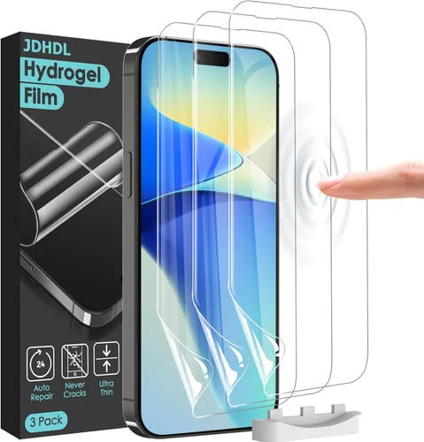 Vista 10 de Paquete de 3 protectores de pantalla flexibles para iPhone 12 Pro Max, película de hidrogel de TPU suave irrompible para iPhone 12 Pro Max