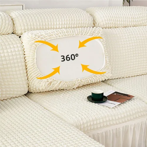 Vista 3 de Fundas elásticas para cojín en forma de L, funda de sofá modular de 1/2/3/4 asientos, con falda, sillón, sofá biplaza, protector de muebles
