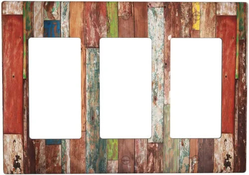 Vista 34 de Cubierta de interruptor de luz de una pandilla de hojas de palma tropicales de estilo bohemio abstracto, árbol de coco, verano, sin dispositivo