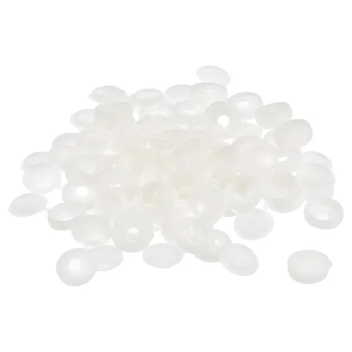 Vista 6 de uxcell 100 tapas de rosca con bisagras de 0.118 pulgadas (0.118 in), cubiertas de plástico para tornillos plegables para arandela, cubierta
