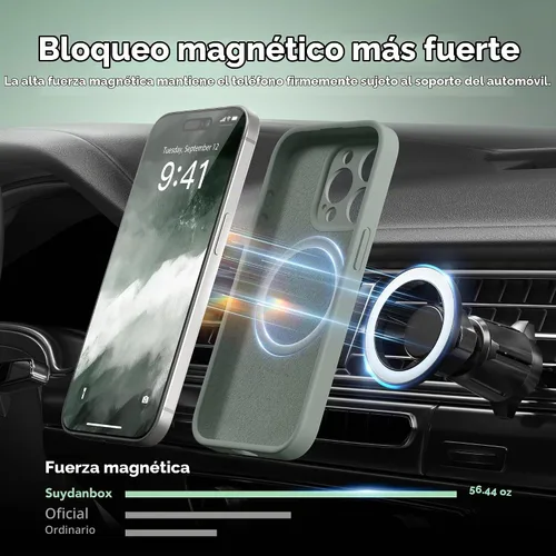 Vista 3 de Funda magnética para iPhone 15 Pro, compatible con MagSafe, [protección completa de la cámara][protector de pantalla] funda protectora de silicona a