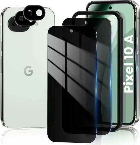 Vista 19 de Paquete de 2+2 para Google Pixel 10 Pro XL Protector de pantalla de privacidad y protector de lente de cámara, compatible con desbloqueo por huellas