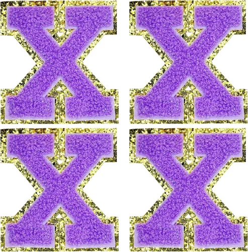 Vista 14 de Jongdari Letras termo-adhesivas de felpilla para ropa, parches de letras del alfabeto con brillantina para coser, con adhesivo planchado, 4 Azul