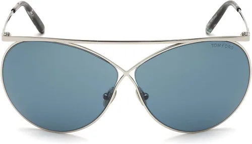 Vista 3 de Tom Ford TF761 16V Gafas de Sol Marco Plata Lentes Azul, plateado