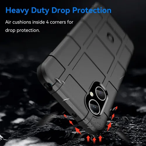 Vista 3 de Funda delgada para Xiaomi Poco M4 5G, resistente funda duradera con grado militar a prueba de golpes, gran agarre y cubierta protectora de lente
