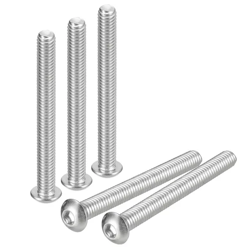 Vista 21 de uxcell Tornillos de cabeza de botón de 1/4-20x1, 25 piezas de tornillos hexagonales de acero inoxidable 304, tornillos de rosca completa