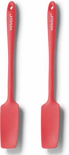 Vista 14 de Vovoly Espátula de silicona para frascos, cabeza pequeña con mango largo, espátulas de goma para tarros, licuadoras, botellas, etc. Alta resistencia