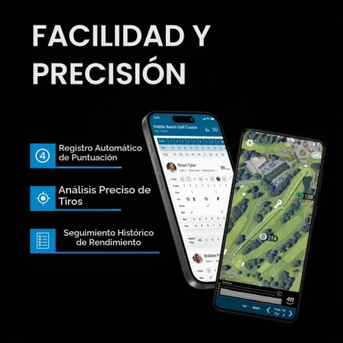 Vista 2 de Sistema de análisis de juego y seguimiento en tiempo real de golf, Golf Tags, Negro, Negro Automatic Shot Tracking, No Charging Required, Works with