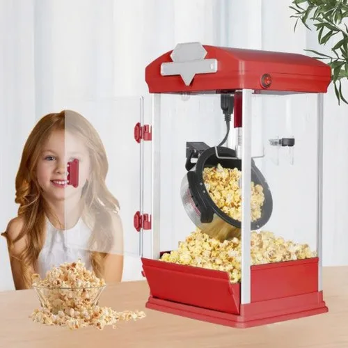Vista 2 de Máquina de palomitas de maíz de 8 onzas, popper comercial con herramienta de medición y cuchara de palomitas de maíz, accesorios de acero Verde