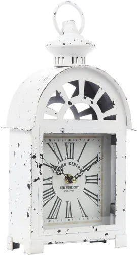 Vista 6 de Lily's Home Reloj de manto estilo estación de tren Grand Central de inspiración vintage, silencioso sin tictac con movimiento de cuarzo, se adapta a