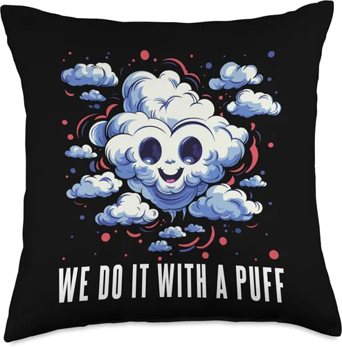 Vista 4 de Smoking Puff Smoker Smoky Lover - Almohada de marihuana, 16 x 16 pulgadas, multicolor