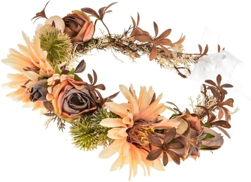 Vista 2 de DDazzling - Corona de flores artificiales, corona de flores de eucalipto, accesorio para fotos