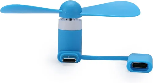Vista 3 de Mini Ventilador de Teléfono Celular 2 en 1 Ventilador Compatible con iPhone, iPad, Teléfono Inteligente Android, Tableta - Colorido y Potente