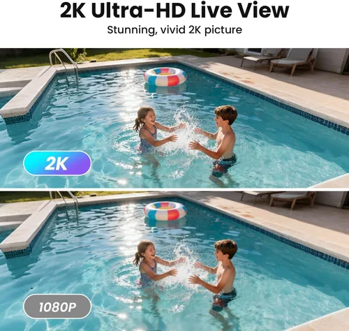 Vista 4 de Paquete de 2 cámaras de seguridad solar WiFi inalámbricas