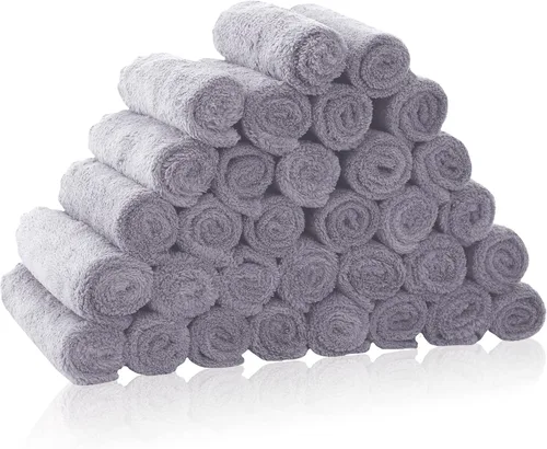 Vista 14 de Paquete de 16 toallitas para bebé - 10x10 pulgadas, vellón de coral - Paños de lavado extra absorbentes y suaves para recién nacidos, bebés y niños