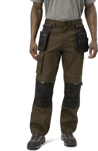 Vista 2 de CAT H2O Defender - Pantalones de trabajo resistentes al agua para hombre con rodillas reforzadas, bolsillo tipo cargo con fuelle y bolsas para Negro