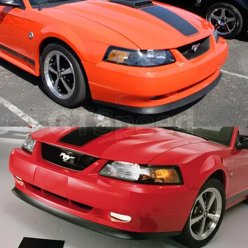 Vista 7 de Compatible con/repuesto para labio de parachoques delantero, estilo OE PU alerón de labio delantero negro, se adapta a Ford Mustang Base GT MACH 1