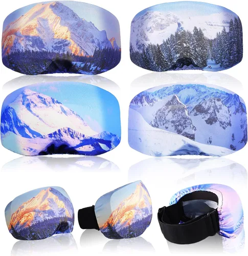 Vista 17 de Civaner 4 Piezas Funda para Gafas de Esquí y Snowboard, Funda para Gafas de Microfibra, Protección Contra Rayones y Polvo para Viajes