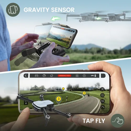 Vista 6 de Holy Stone FPV Drone con cámara HD 1080P para adultos y niños principiantes, HS280D cuadricóptero RC plegable con motor sin escobillas, flujo