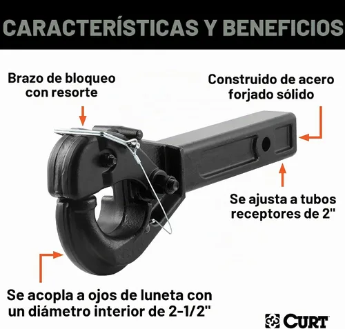 Vista 3 de Curt 48004 Gancho de clavija para montaje-recepción