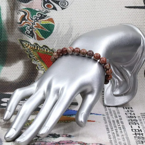 Vista 32 de Amandastone Pulsera elástica de cuentas redondas de 0.315 in con piedras preciosas naturales de 7 pulgadas