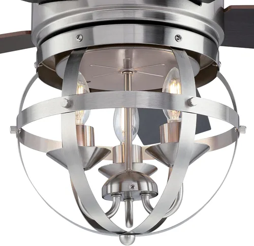 Vista 3 de Westinghouse Stella Mira Ventilador de techo con luz LED, 52 pulgadas, níquel cepillado Mando a distancia incluido, instalación interior, kit