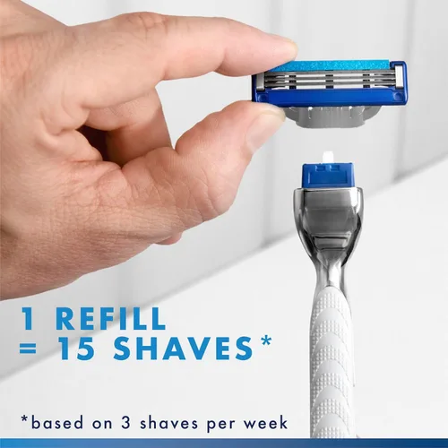 Vista 8 de Gillette Mach3 Turbo Razor para hombres, 17 recambios de cuchillas, regalos navideños para hombres