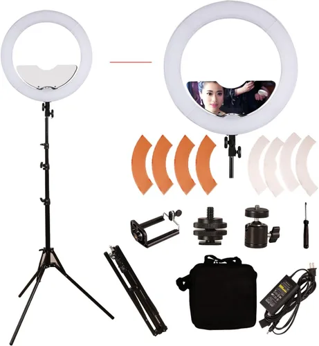 Vista 8 de 18 pulgadas 65W LED Maquillaje Anillo Luz, Ceja Tatuaje Pestañas