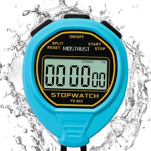 Vista 10 de Digital Simple Stopwatch, 1/30 Lap Basic Stopwatch, No Bells, No Clock, No Alarm, Silent, Child Friendly, ON/Off for Swimming Coaches Kids