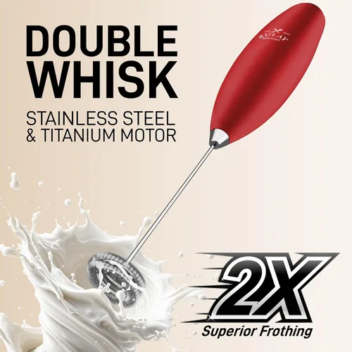 Vista 240 de Zulay Milk Boss Espumador de leche potente manual, hace espuma para latte, batidor para mezclar bebidas, café, miniespumador para capuchino, frappé